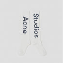 Acne Studios Long Rib Logo Socks White