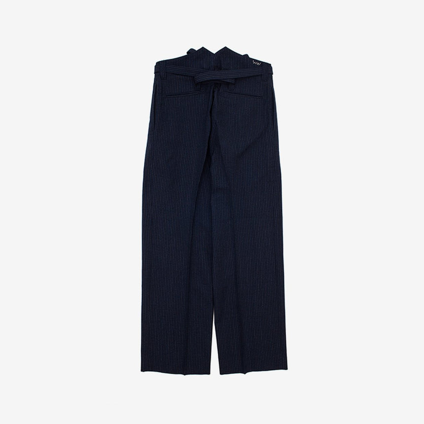 Visvim Hakama Pants Banded Wool Stripe Navy