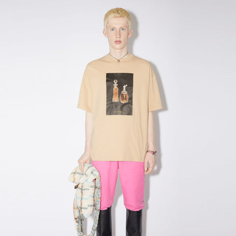 Acne Studios Digital Perfume Print T-Shirt Wheat Beige