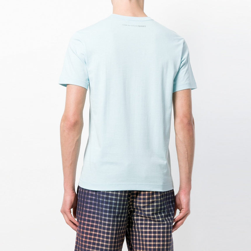 Comme Des Garçons SHIRT Rear Logo Print Cotton T-Shirt Blue