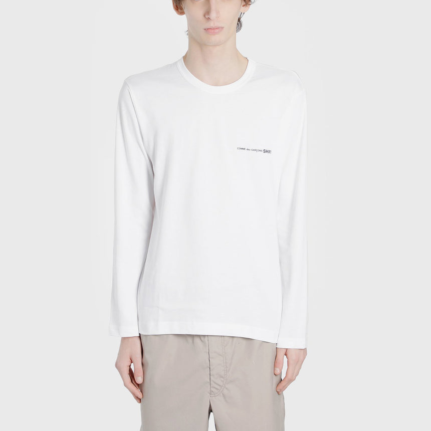 Comme des Garçons SHIRT Logo Long sleeve T-Shirt White