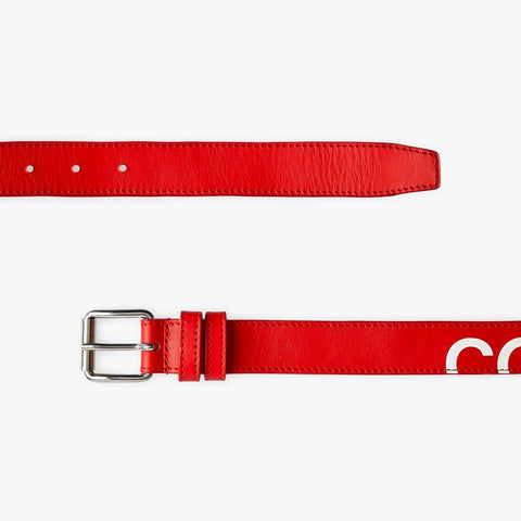 Comme Des Garçons Huge Logo Belt Red