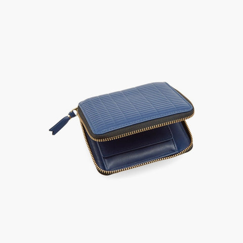 Comme Des Garçons All Around Zip Wallet Blue