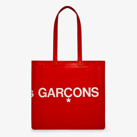 Comme Des Garçons Huge Logo Tote Red