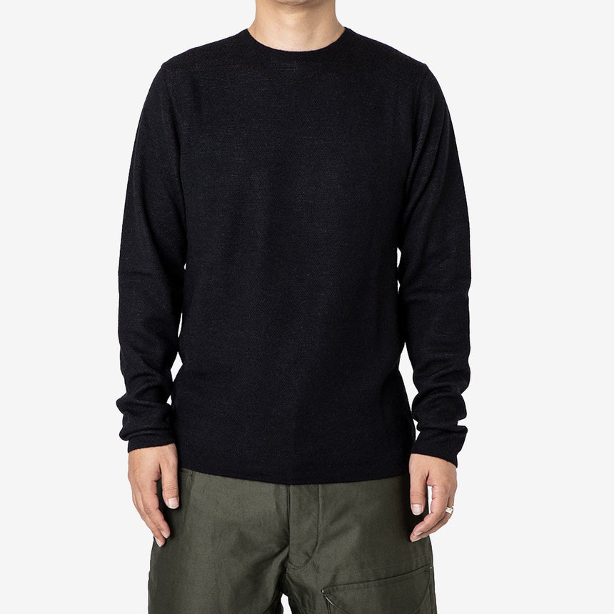The Inoue Brothers for Snow Peak High Gauge Crew Neck Base Layer Black