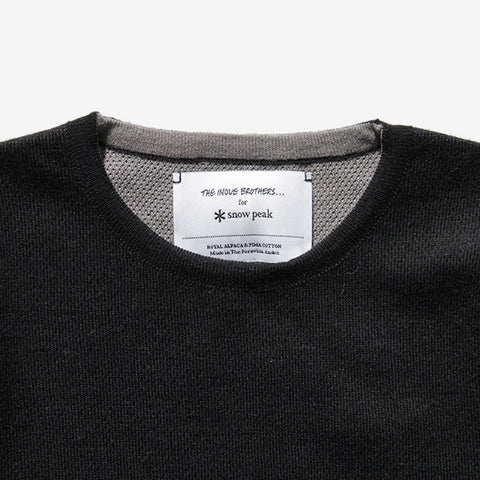 The Inoue Brothers for Snow Peak High Gauge Crew Neck Base Layer Black