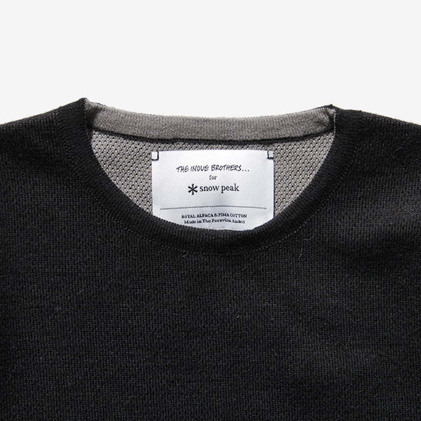 The Inoue Brothers for Snow Peak High Gauge Crew Neck Base Layer Black