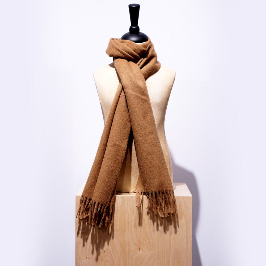 The Inoue Brothers Woven Brushed Scarf Camel 30x180 CM