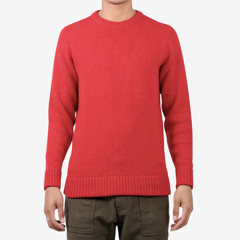 The Inoue Brothers Solid Jaquard Crew neck Sweater logo Red