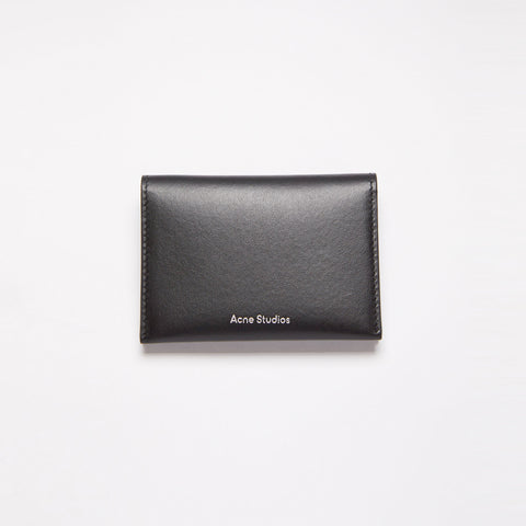 Acne Studios Folded Leather Card Holder Black