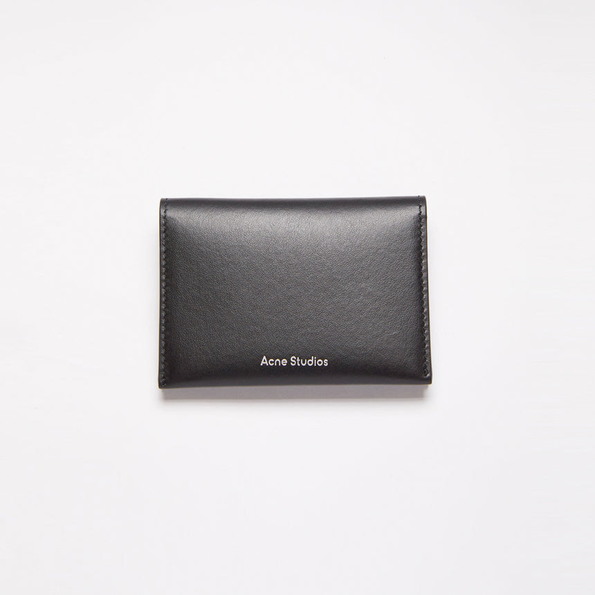 Acne Studios Folded Leather Card Holder Black