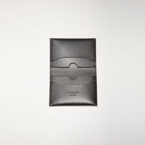 Acne Studios Folded Leather Card Holder Black